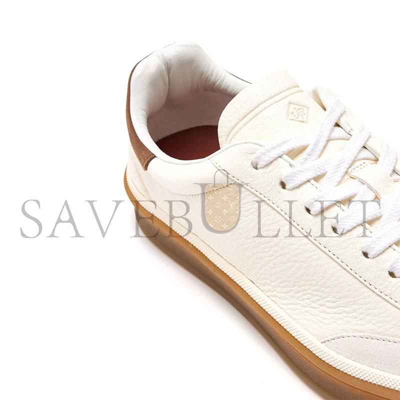 LORO PIANA TENNIS WALK SUEDE-TRIMMED LEATHER SNEAKERS 